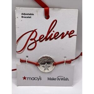 Macy's -‎ Make-A-Wish Believe Slider Adjustable Bracelet Red